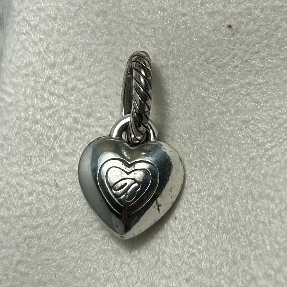 Brighton ABC Clear Crystal Heart Charm Silver Plated - Picture 6 of 9